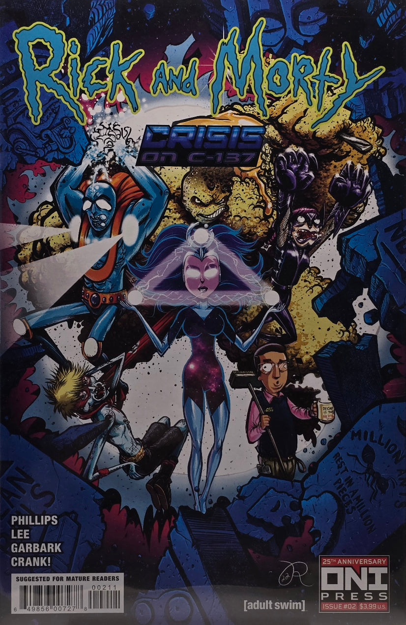 Rick and Morty Crisis on C-137 #2 superhero team cover
