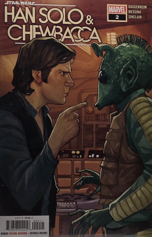 Star Wars Han Solo Chewbacca #2 Marvel Guggenheim Messina Sinclair Han Solo Greedo face-to-face Mos Eisley cantina standoff cover