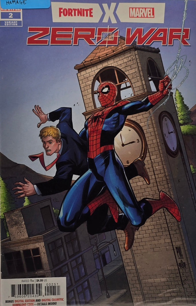 Fortnite X Marvel: Zero War #2 — Homage Variant Edition (Marvel, 2022) — Spider-Man & Jonesy