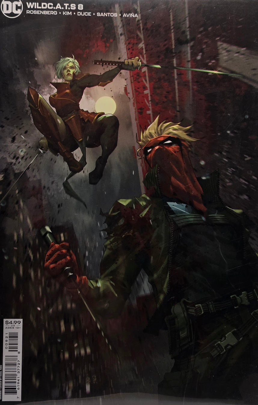 WildC.A.T.s #8 — Grifter & Sword-Wielding Figure Cover (DC)