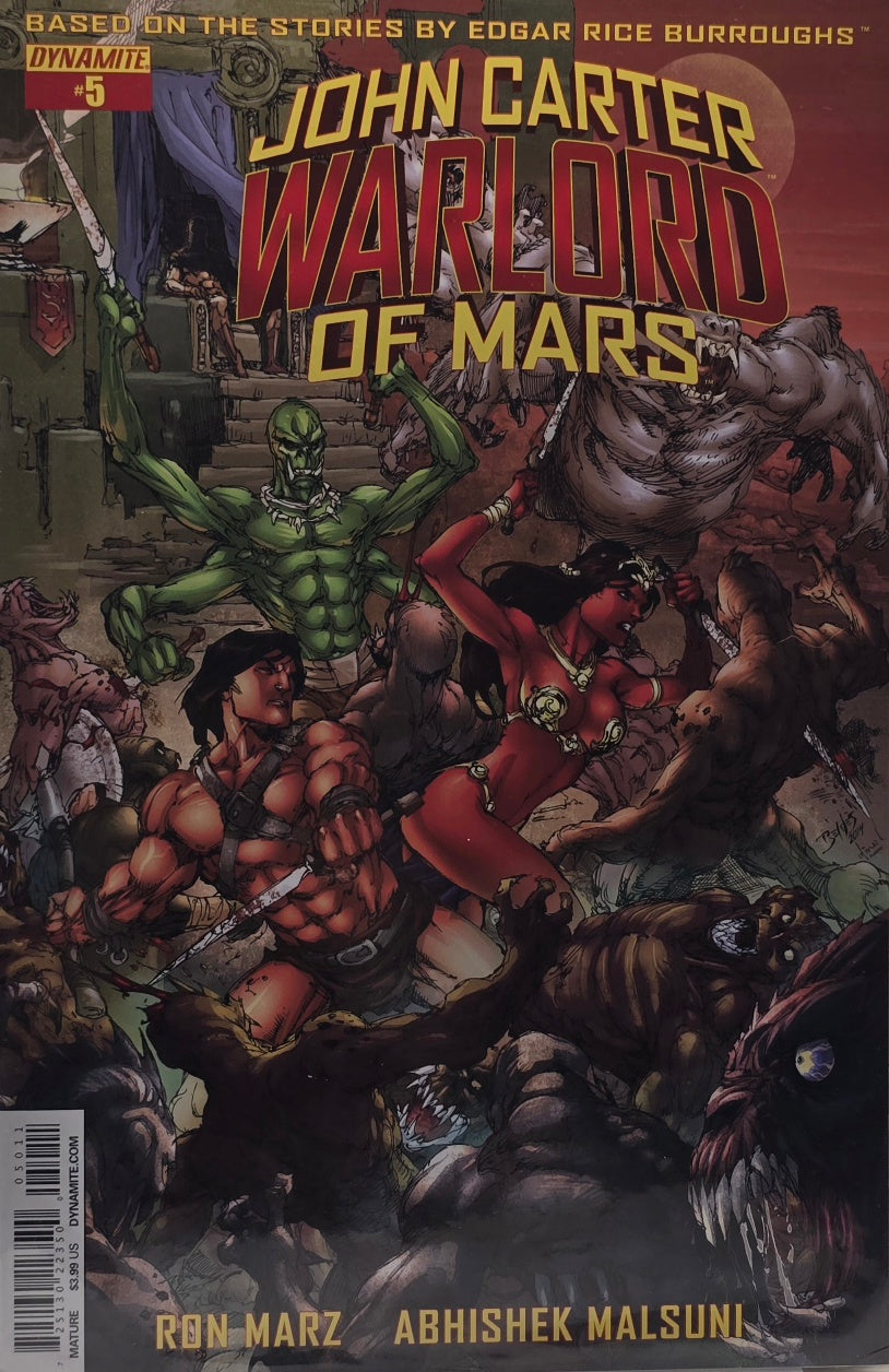 John Carter: Warlord of Mars #5 (Dynamite) — Ron Marz & Abhishek Malsuni — Based on Edgar Rice Burroughs