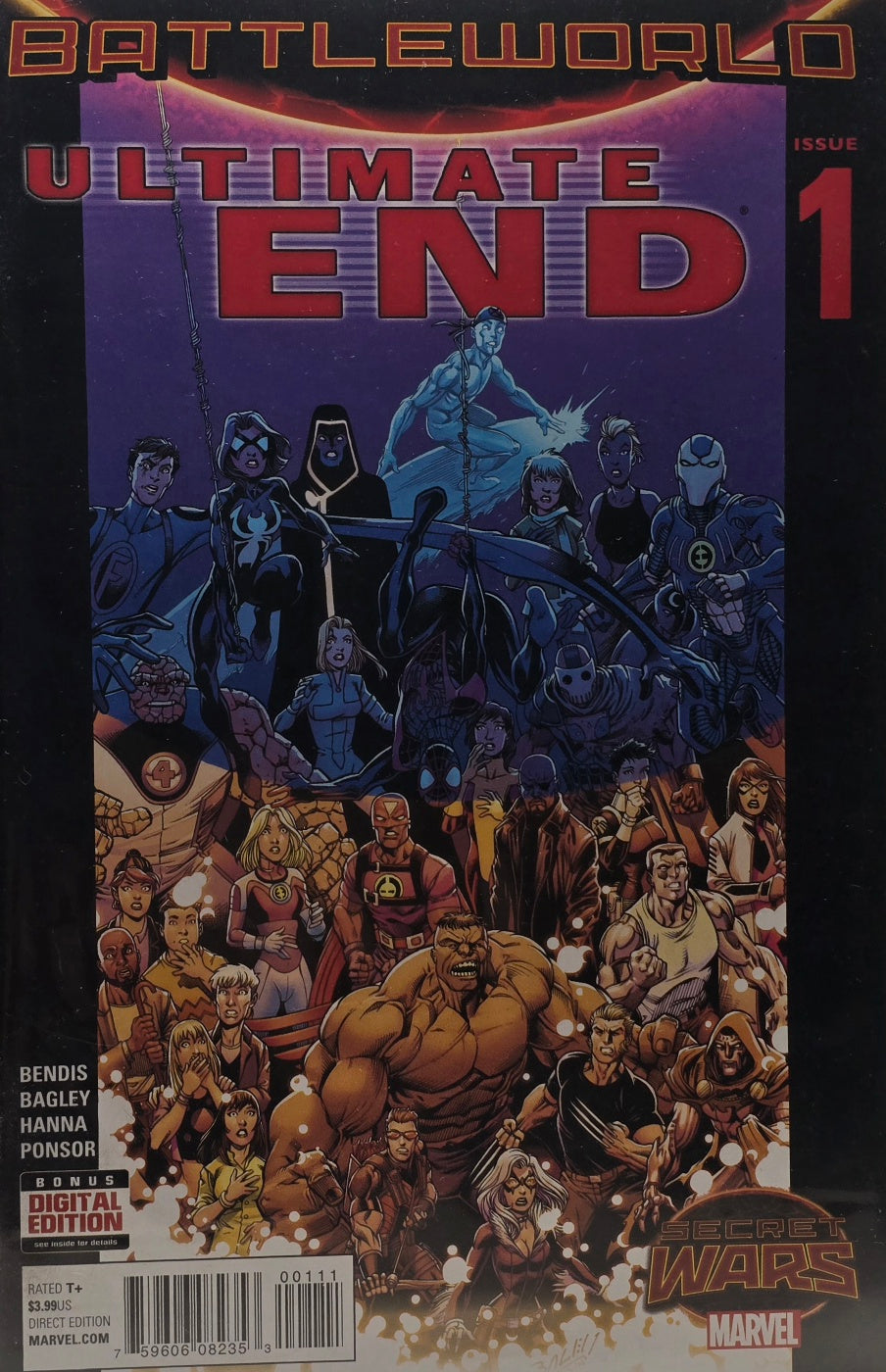 Ultimate End #1 — Battleworld (Marvel, Secret Wars) — Bendis, Bagley, Hanna & Ponsor — Direct Edition