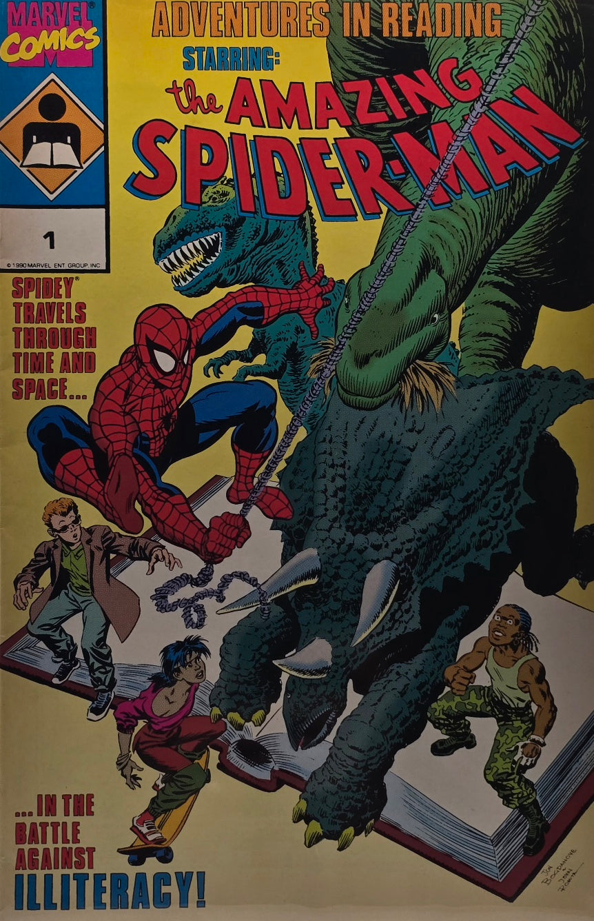 Adventures in Reading Starring: The Amazing Spider-Man #1 — "Spidey Travels Through Time and Space… In the Battle Against Illiteracy!" (Marvel, 1990)
