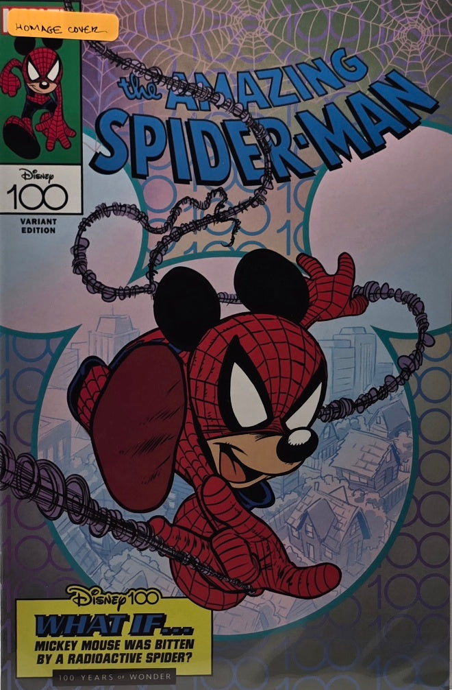 The Amazing Spider-Man — Disney 100 Homage Variant Edition — "What If... Mickey Mouse Was Bitten by a Radioactive Spider?" (Marvel)