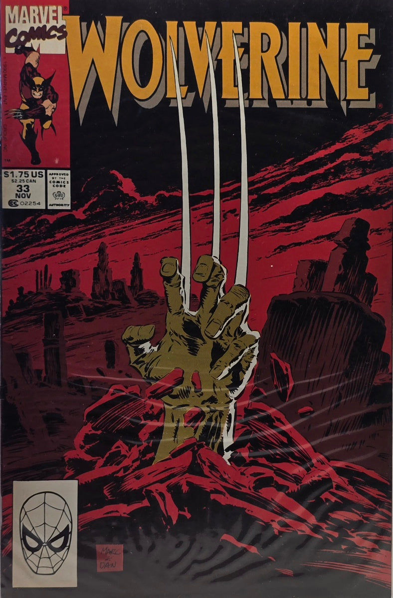 Wolverine #33 (Marvel Comics, November 1990) — Iconic Claw Cover
