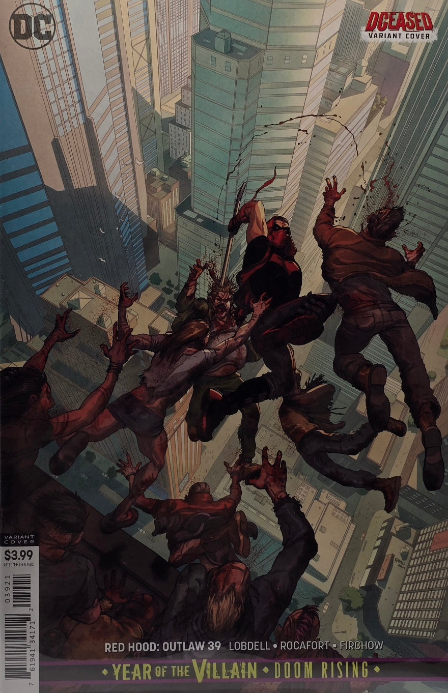 Red Hood: Outlaw #39 (DC) — DCeased Variant Cover — Lobdell / Rocafort / Firchow — Year of the Villain: Doom Rising