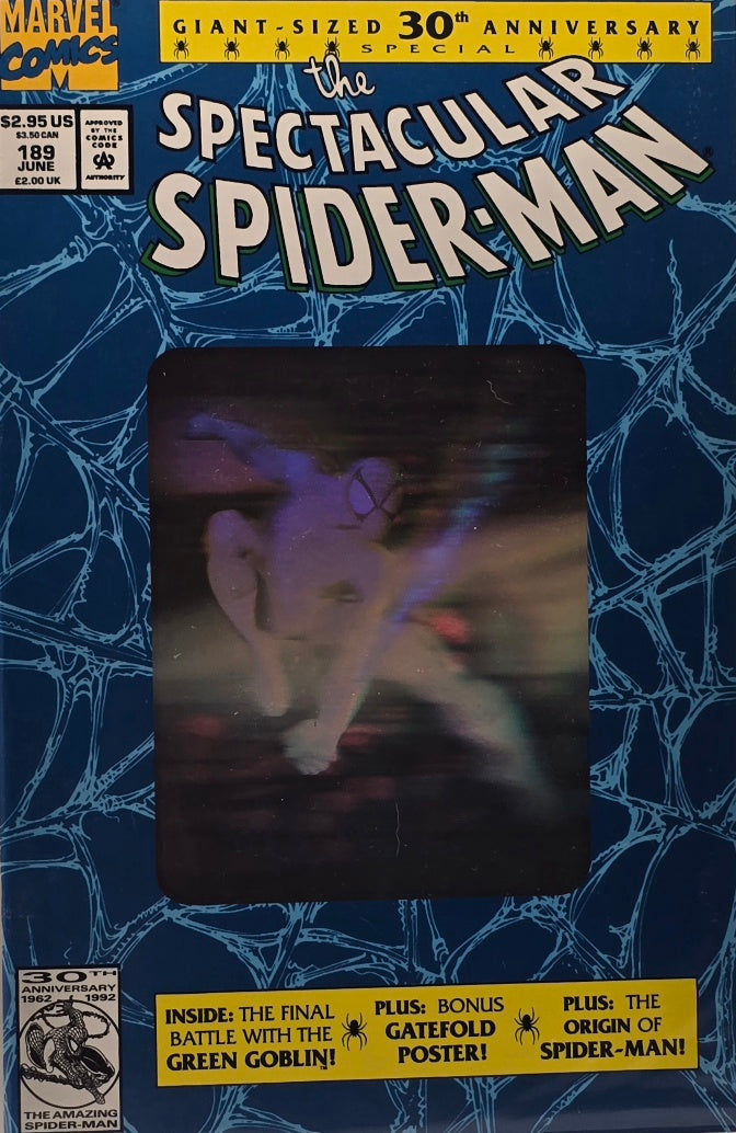 Spectacular Spider-Man #189 — Giant-Sized 30th Anniversary Special — Hologram Cover (Marvel Comics, June 1992)