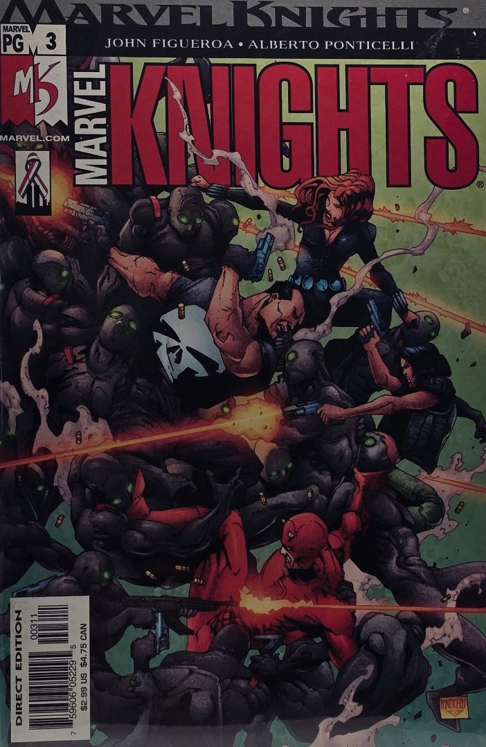 Marvel Knights #3 (Figueroa / Ponticelli — Black Widow, Punisher, Daredevil)
