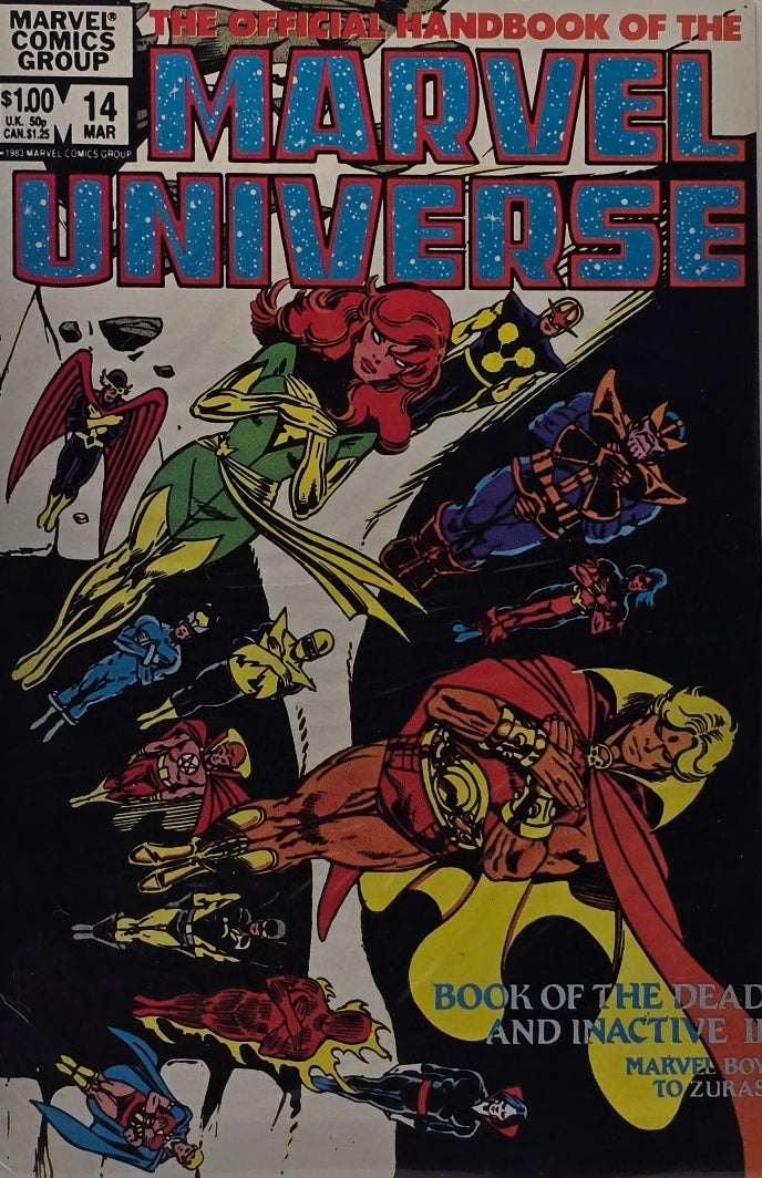 Official Handbook of the Marvel Universe #14 — "Book of the Dead and Inactive 2: Marvel Boy to Zuras" (Marvel Comics, March 1984)