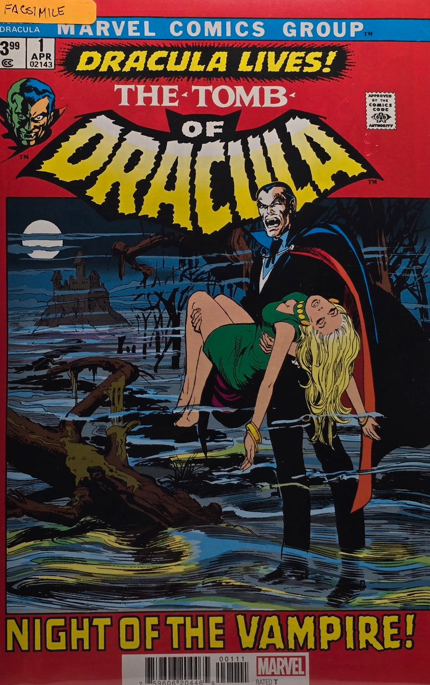The Tomb of Dracula #1 (Marvel) — Facsimile Edition — “Dracula Lives! Night of the Vampire!” — Rated T