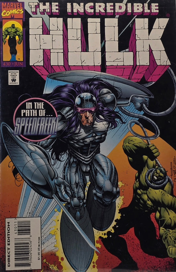 The Incredible Hulk #430 (Marvel Comics) — In the Path of Speedfreek! — Direct Edition
