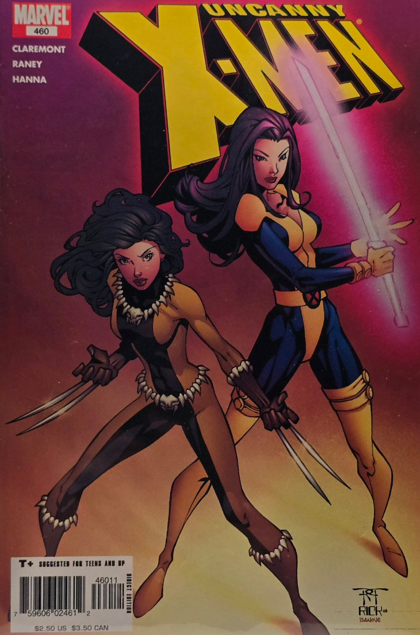 Uncanny X-Men #460 (Marvel) — Psylocke × X-23 — Claremont / Raney / Hanna — Direct Edition