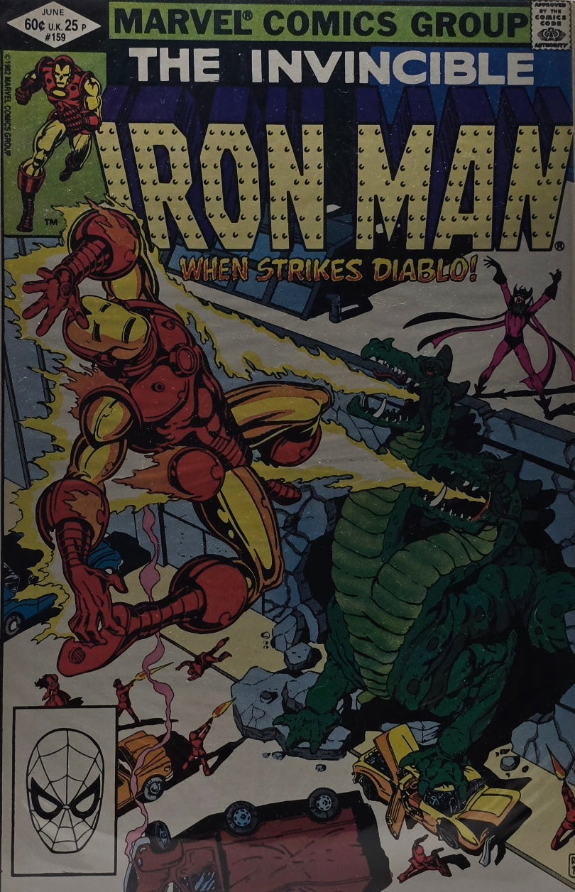 The Invincible Iron Man #159 — "When Strikes Diablo!" (Marvel Comics Group) — June 1982 — Newsstand Edition