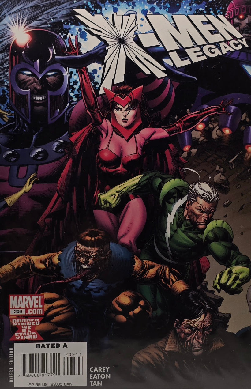 X-Men Legacy #209 — Scarlet Witch & Magneto (Marvel) — Carey, Eaton & Tan — Divided We Stand — Direct Edition
