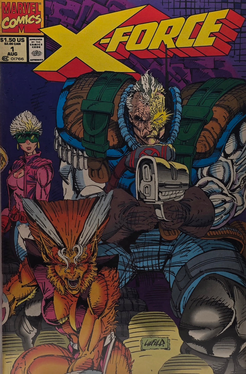 X-Force #1 (Marvel, August 1991) — 1st Issue! — Rob Liefeld — Cable / Warpath / Domino