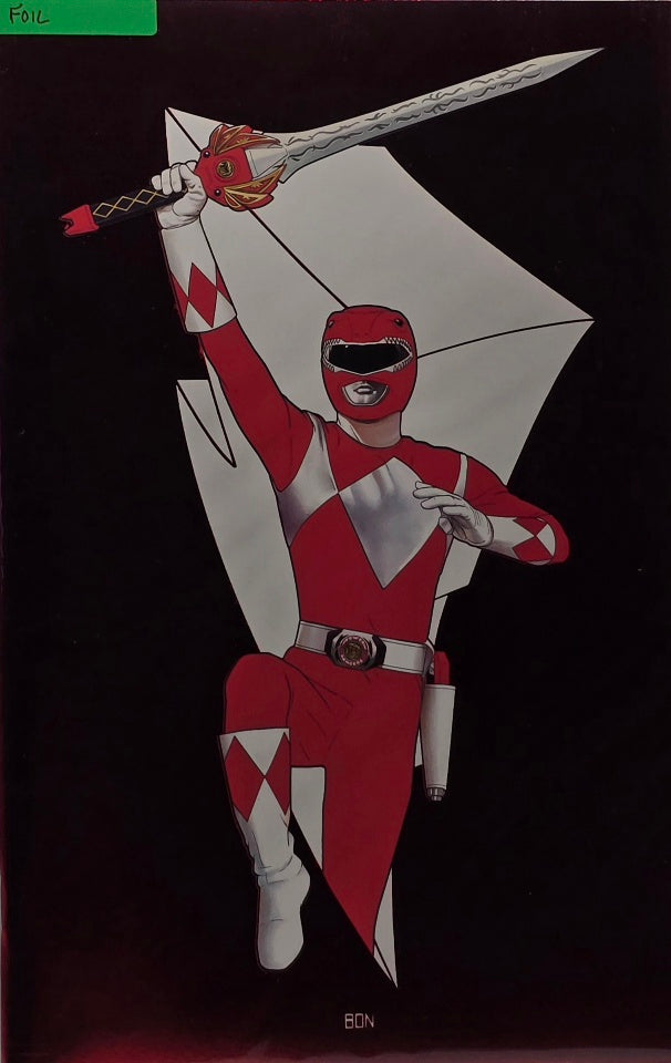 Mighty Morphin Power Rangers — Red Ranger Foil Virgin Variant — Art by BON (BOOM! Studios)