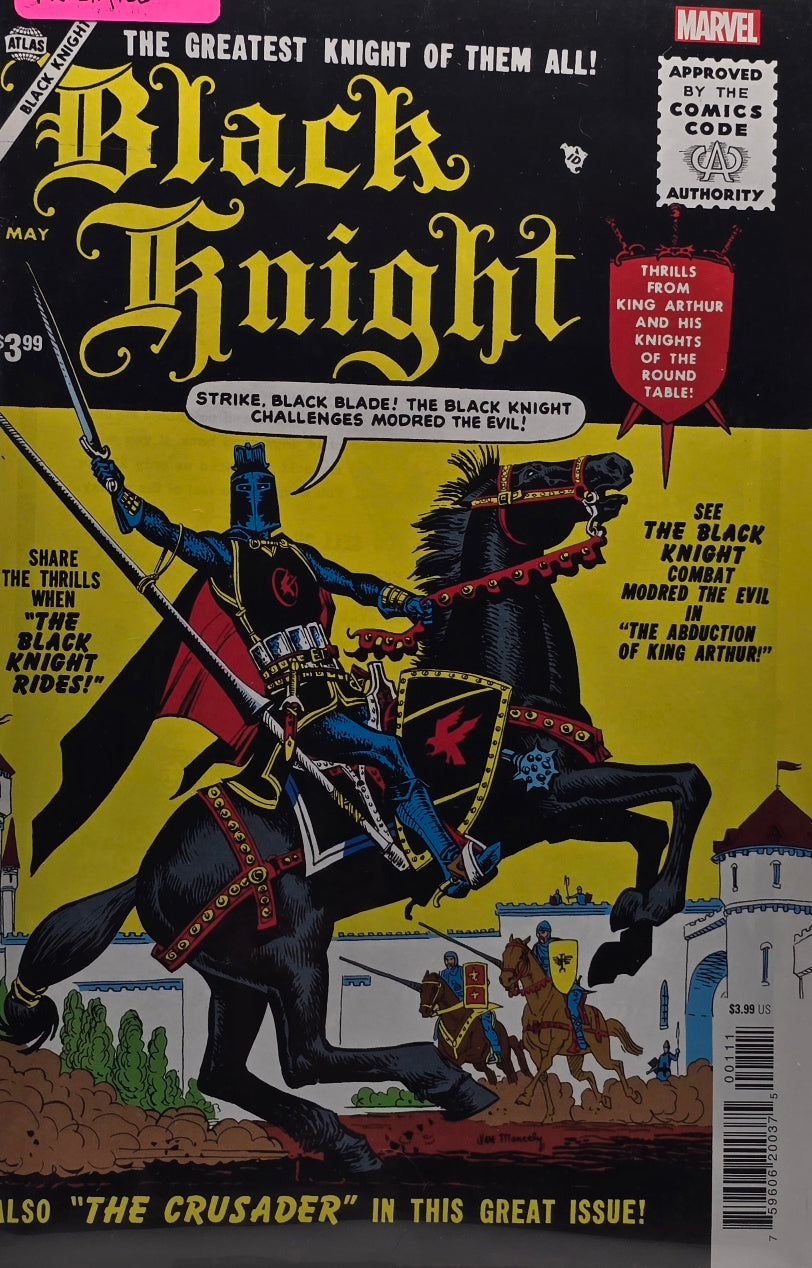 Black Knight (Marvel / Atlas) — Facsimile Edition — “The Greatest Knight of Them All!” — Modred the Evil / King Arthur