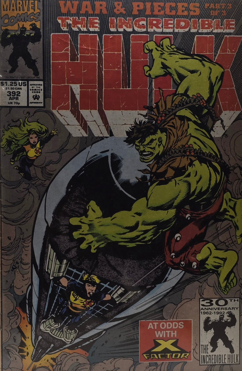 The Incredible Hulk #392 — "War & Pieces" — At Odds With X-Factor! (Marvel, April 1992) — 30th Anniversary