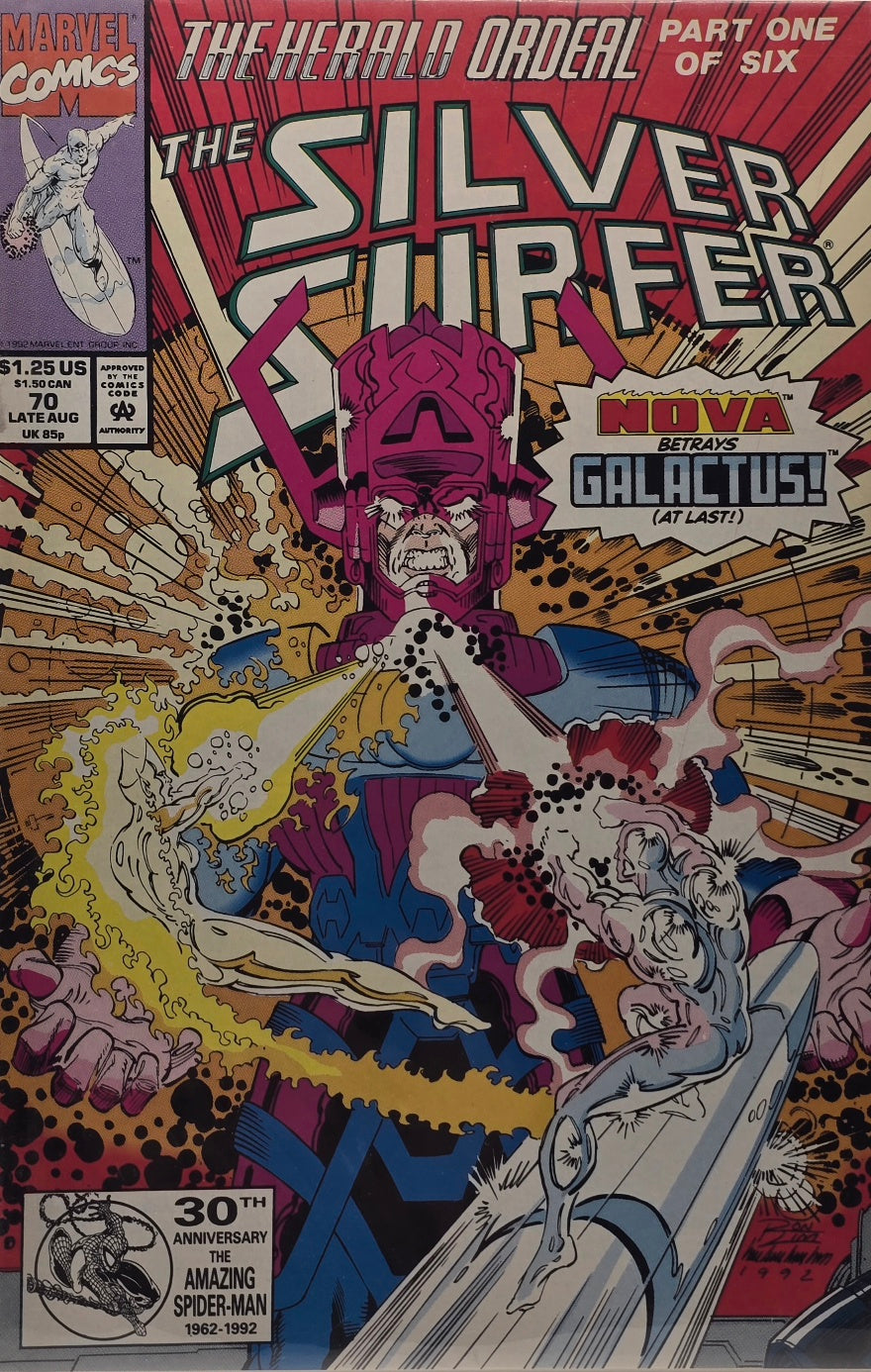 Silver Surfer #70 — The Herald Ordeal Part One: Nova Betrays Galactus! (Late Aug 1992)