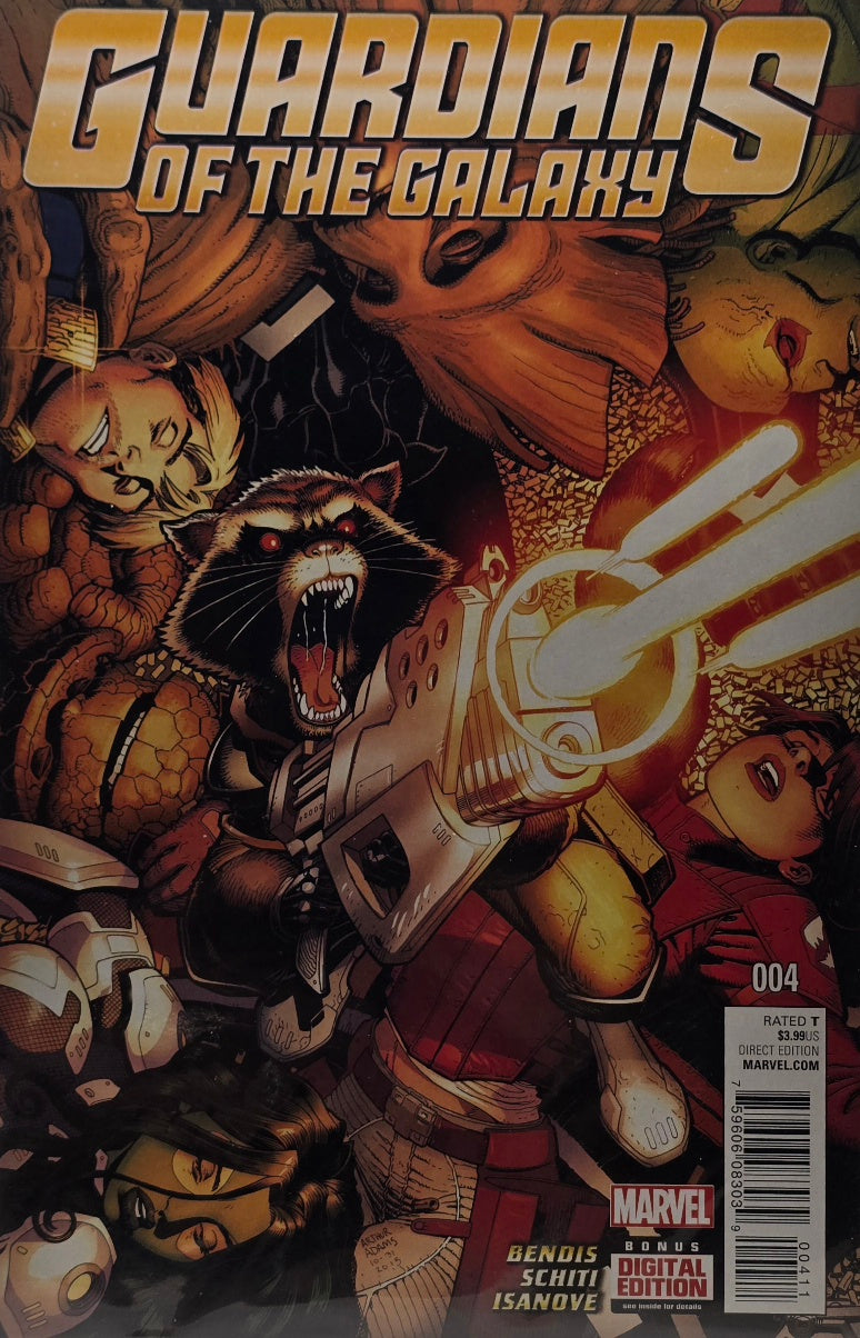 Guardians of the Galaxy #4 — Bendis / Schiti / Isanove — Rocket Battle Cover