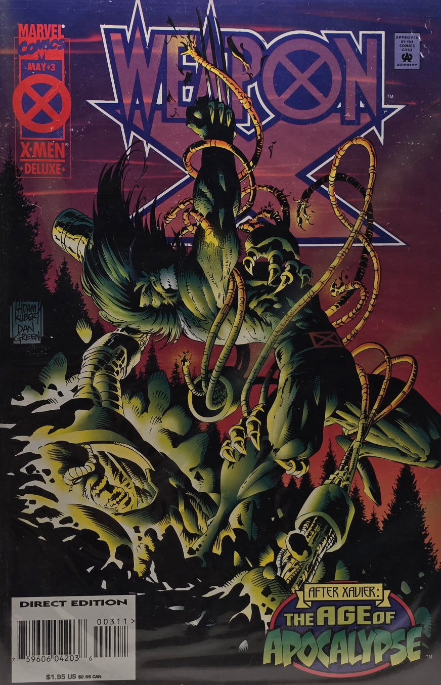 Weapon X #3 — Age of Apocalypse (Marvel, May 1995) — X-Men Deluxe — Andy Kubert & Dan Green — Direct Edition
