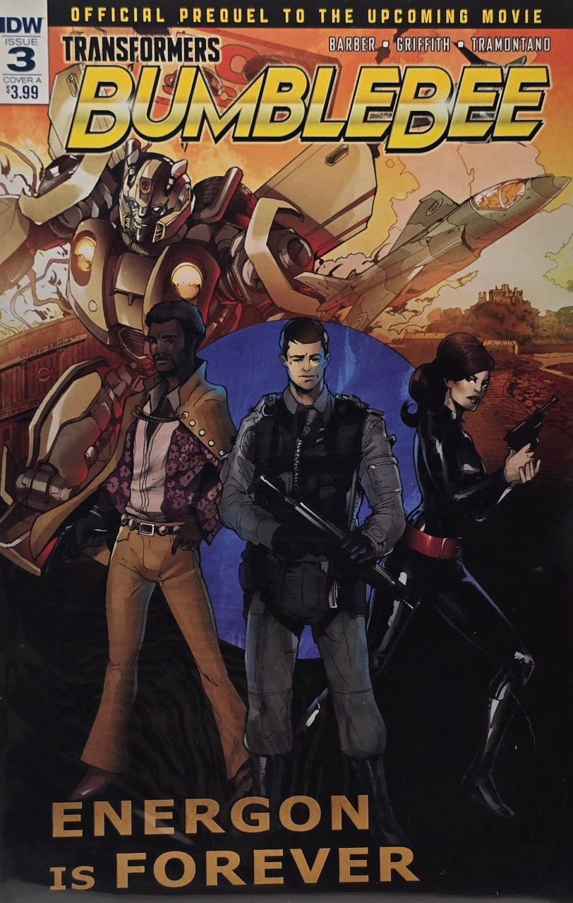 Transformers: Bumblebee #3 — Cover A — "Energon is Forever" (IDW Publishing) — Barber, Griffith & Tramontano — Official Movie Prequel