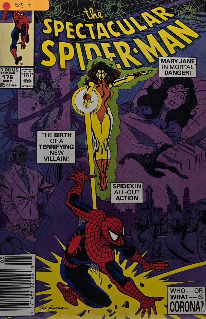 Spectacular Spider-Man #176 — 1st Appearance of Corona! (Marvel Comics, May 1991) — Newsstand Edition