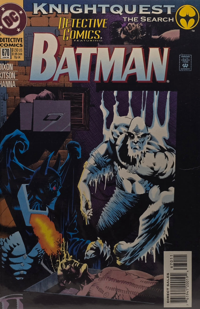 Detective Comics featuring Batman #670 — Knightquest: The Search (DC Comics, January 1994) — Dixon, Kitson & Hanna — Direct Sales