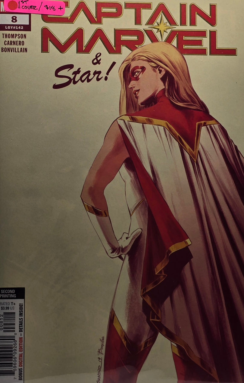 Captain Marvel #8 (Marvel) — LGY #142 — Second Printing — 🔑 1st Cover Appearance of Star! — Thompson / Carnero / Bonvillain