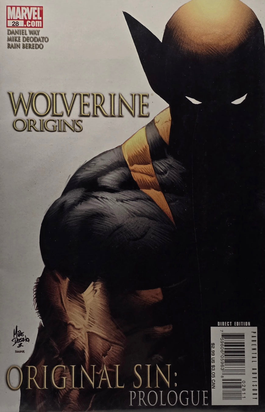 Wolverine Origins #28 — "Original Sin: Prologue" (Marvel Comics) — Daniel Way, Mike Deodato Jr. & Rain Beredo — Direct Edition