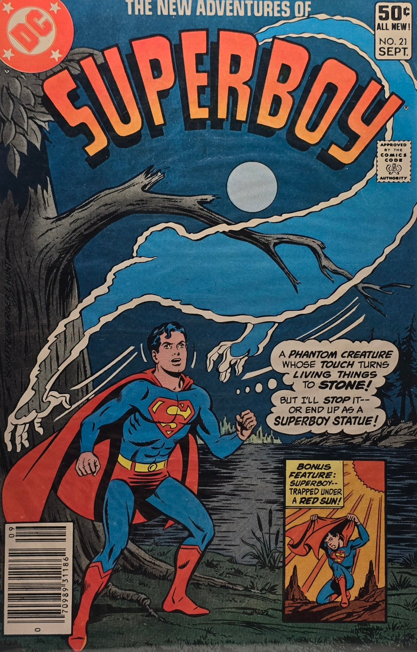 The New Adventures of Superboy #21 (DC Comics) — Bronze Age — Phantom Creature Petrification Cover