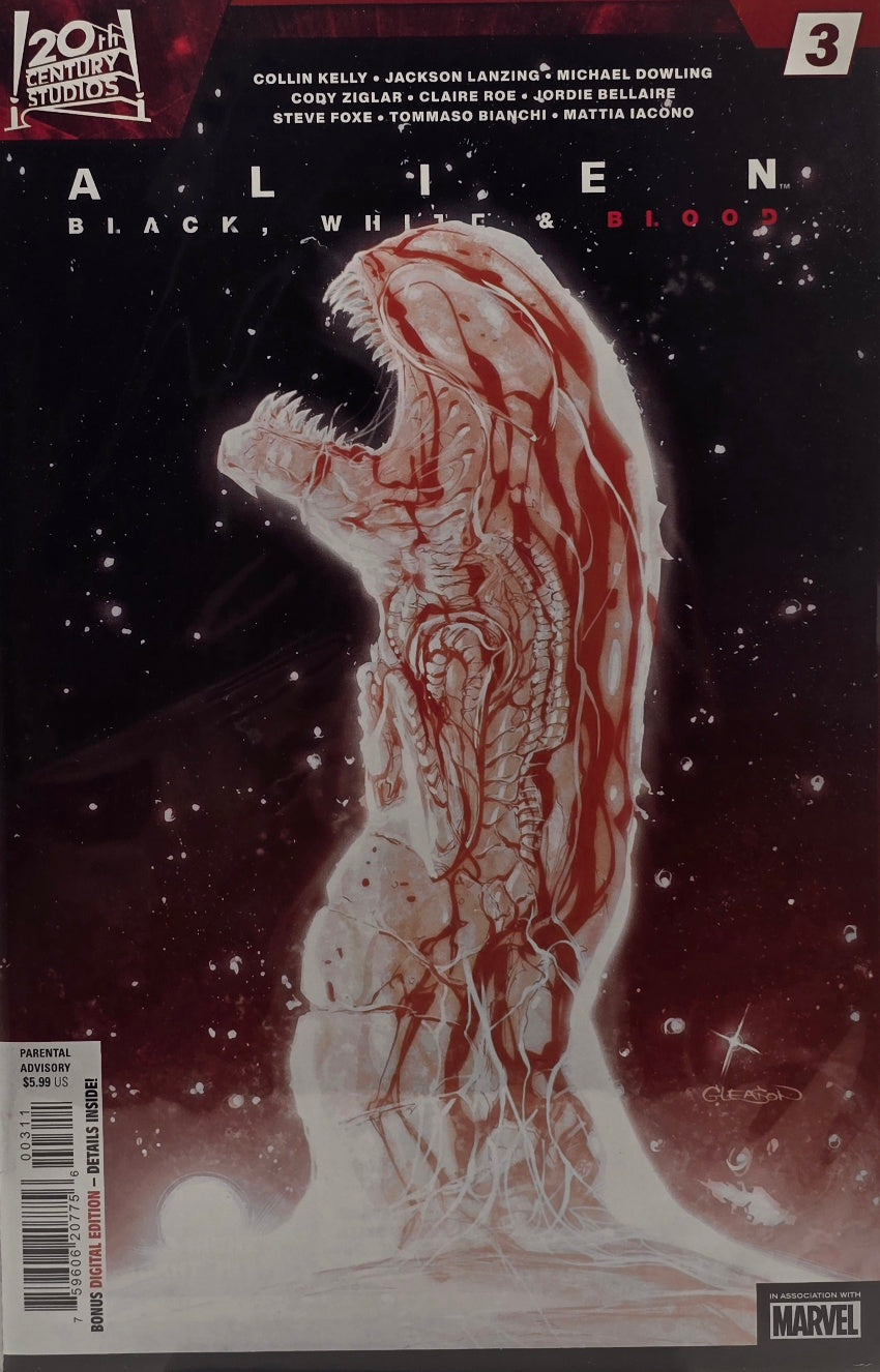 Alien: Black, White & Blood #3 (Marvel Comics) — Gleason Cover