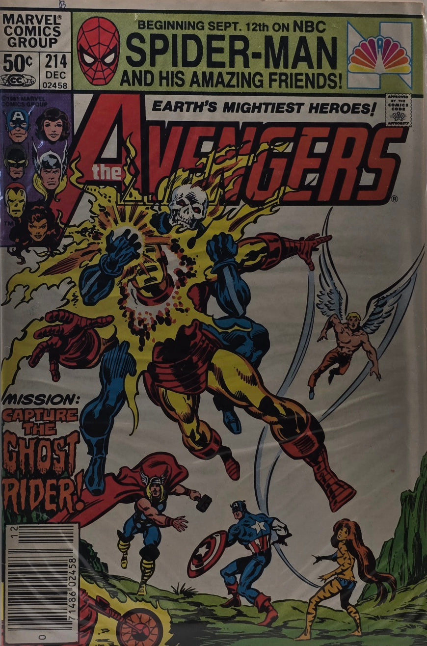 The Avengers #214 — "Mission: Capture the Ghost Rider!" (Marvel Comics Group) — December 1981 — Newsstand Edition