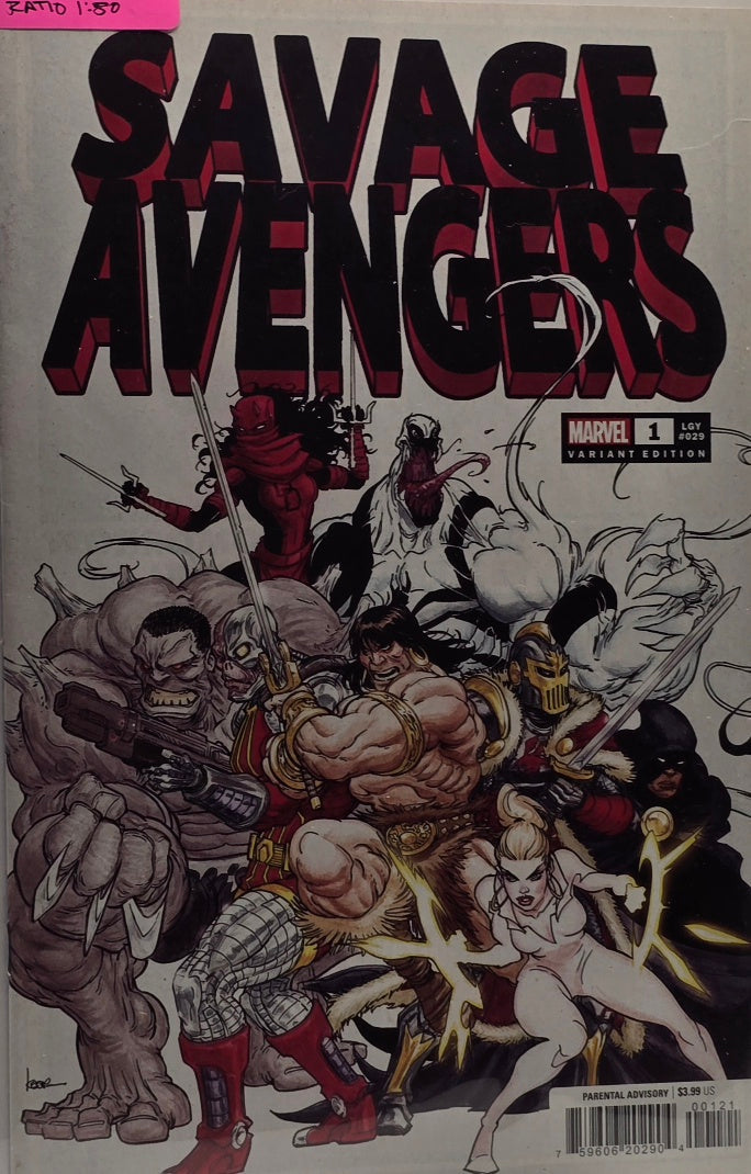 Savage Avengers #1 — Ratio 1:50 Variant Edition (Marvel Comics, LGY#029) — Leinil Francis Yu