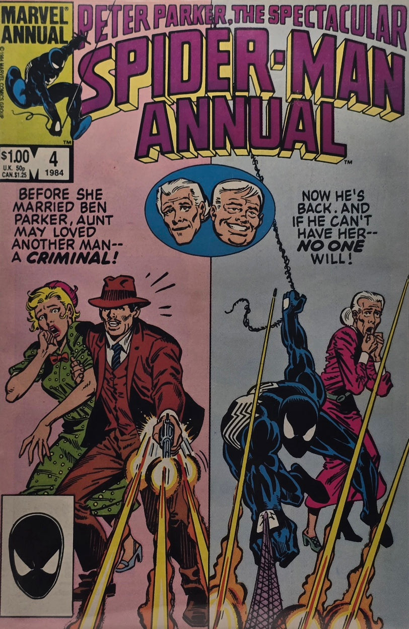 Peter Parker, The Spectacular Spider-Man Annual #4 (Marvel, 1984) — Aunt May’s Secret Past — Black Costume Spider-Man