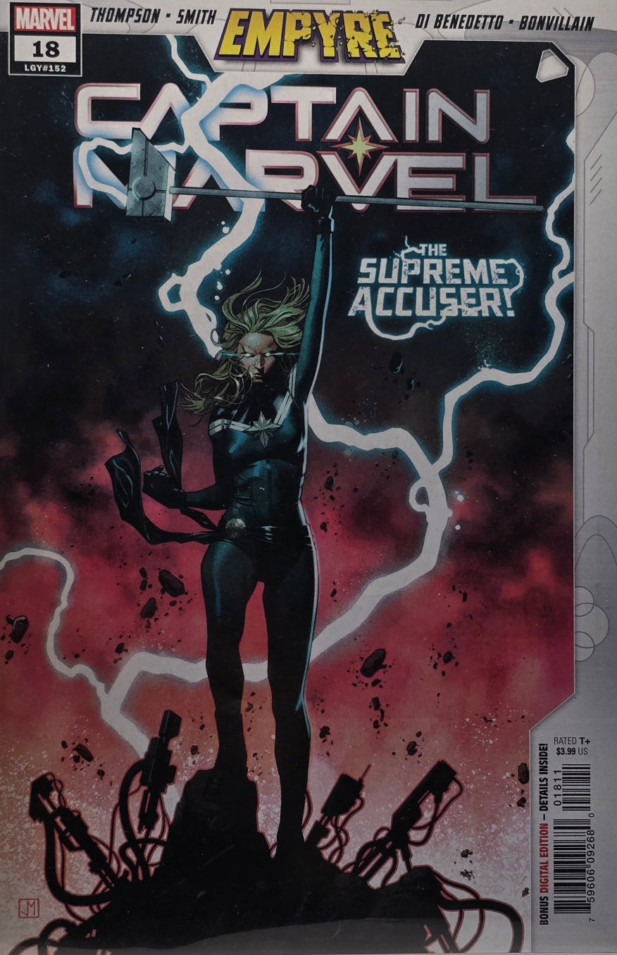 Captain Marvel #18 (LGY #152) — "The Supreme Accuser!" — Empyre (Marvel) — Thompson, Smith, Di Benedetto & Bonvillain
