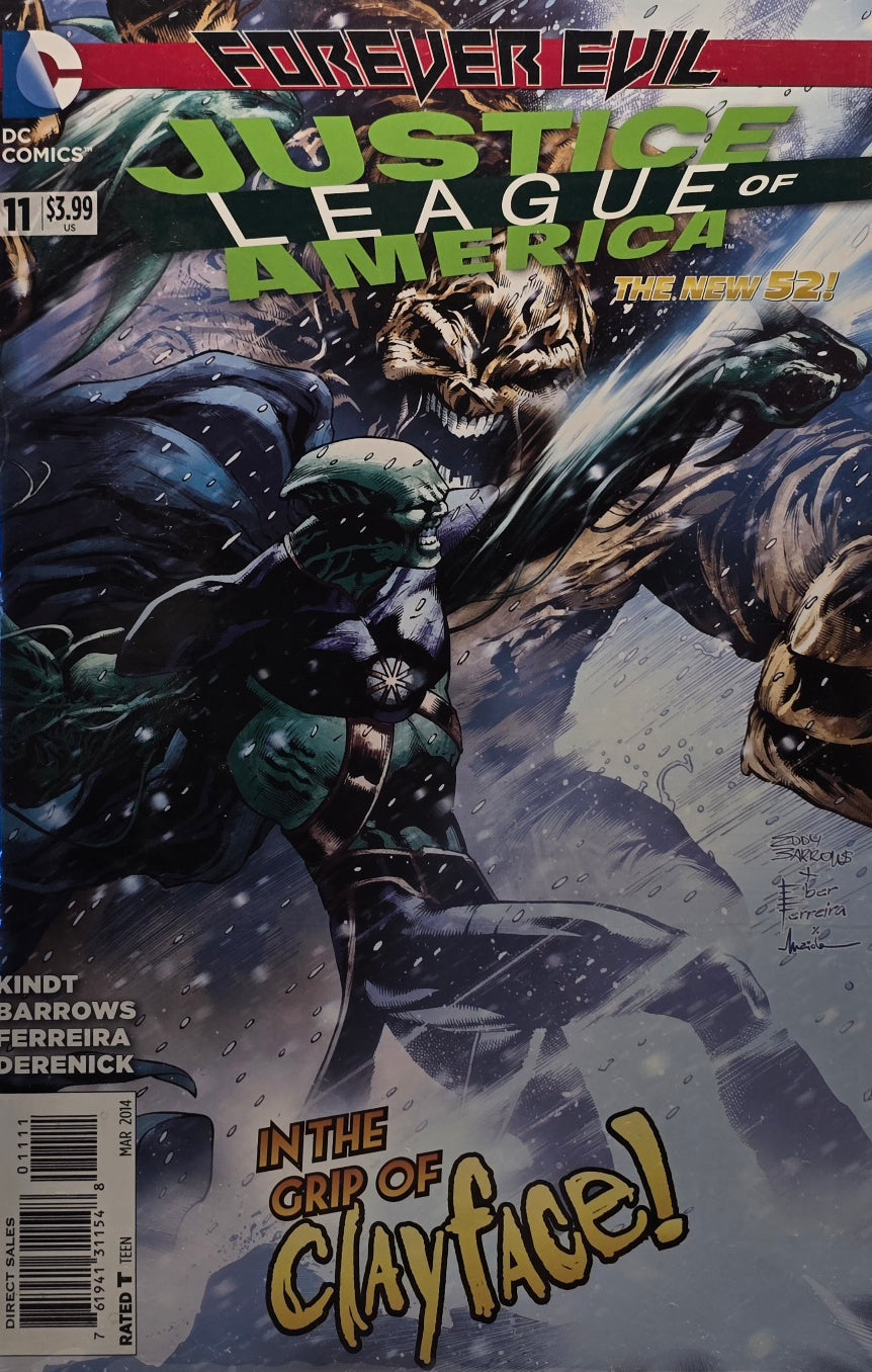 Justice League of America issue 11 Forever Evil In the Grip of Clayface cover