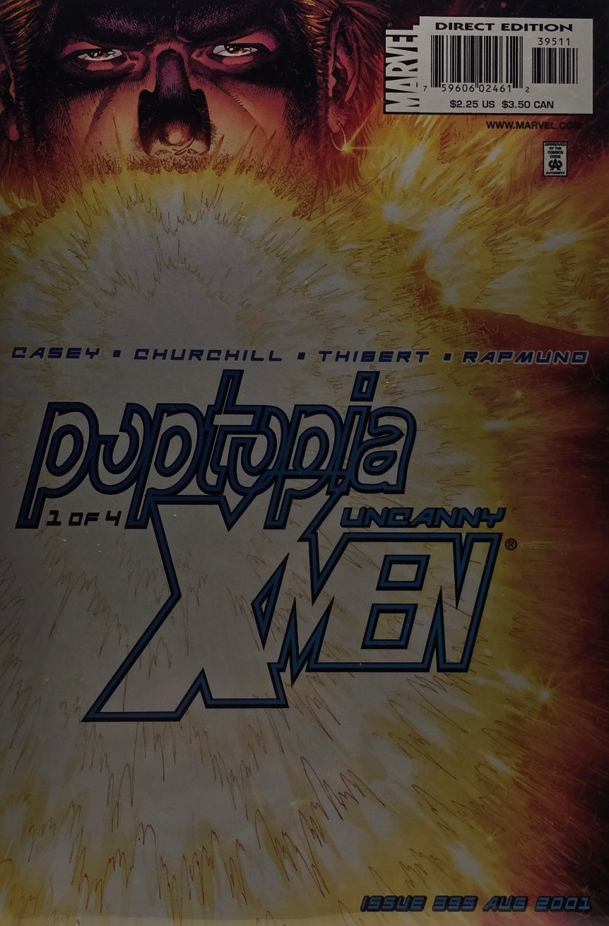 Uncanny X-Men #395 (Marvel, August 2001) — “Poptopia: Part 1 of 4” — Casey / Churchill / Thibert / Rapmund — Direct Edition