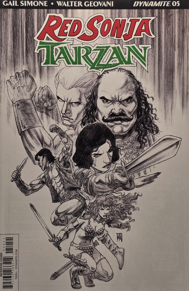 Red Sonja/Tarzan #5 — Ink-Style Variant Cover (Dynamite)