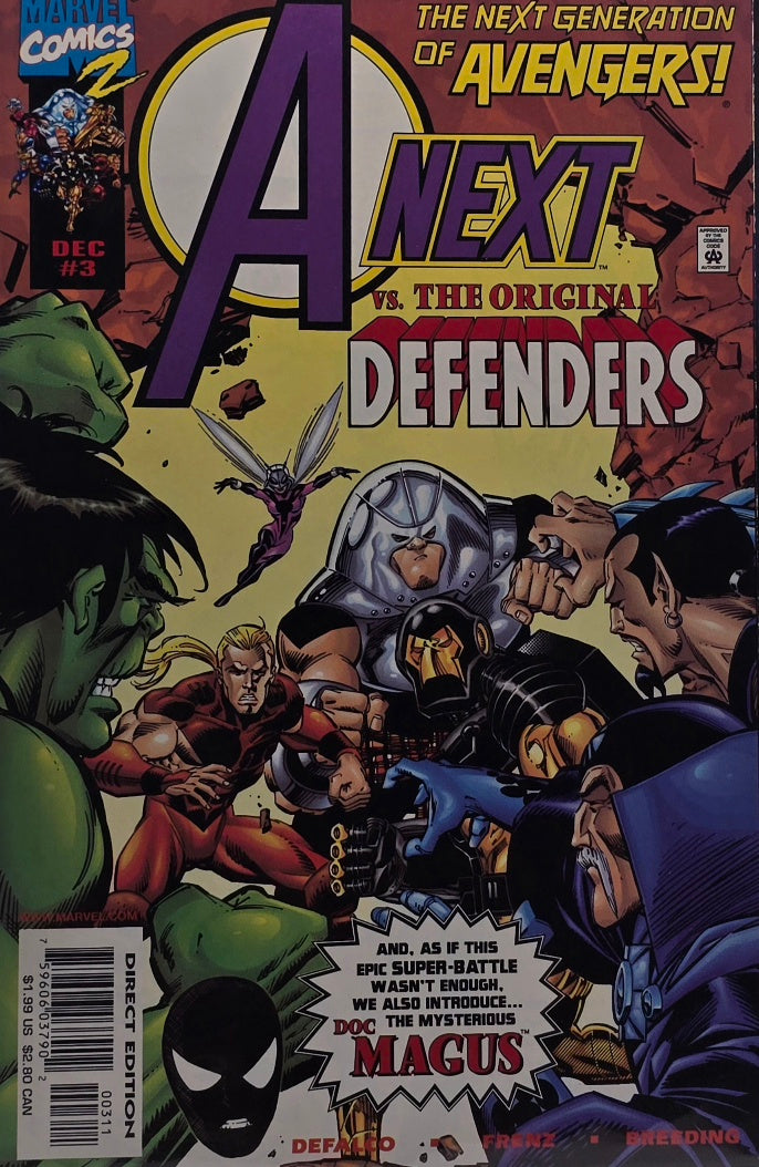 A-Next #3 (Marvel Comics 2, December) — Next Generation of Avengers vs. The Original Defenders