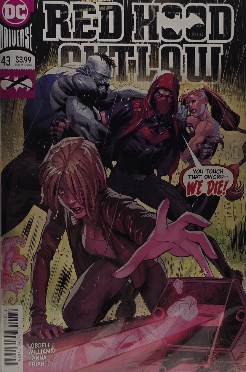 Red Hood: Outlaw #43 (DC Universe) — Lobdell / Williams / Hanna / Prianto — “You Touch That Sword — We Die!”