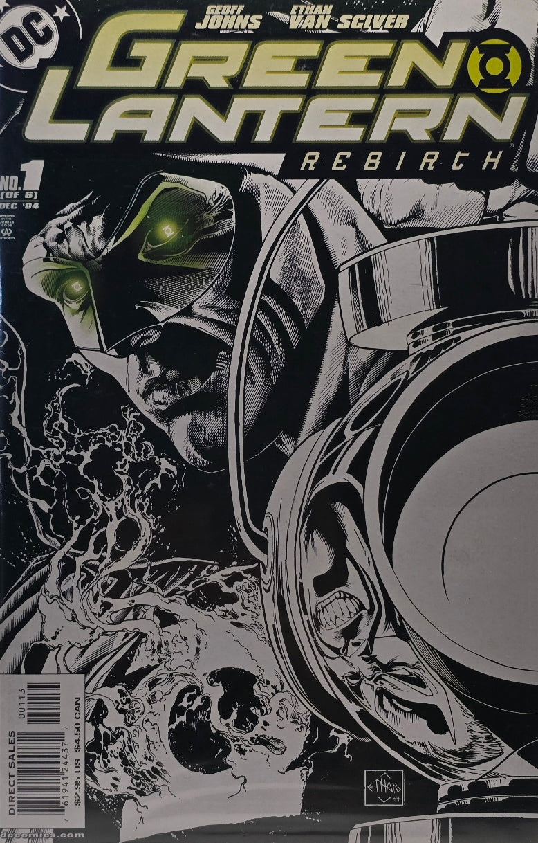 Green Lantern: Rebirth #1 — First Issue — Black & White Cover — Direct Sales (DC, December 2004)