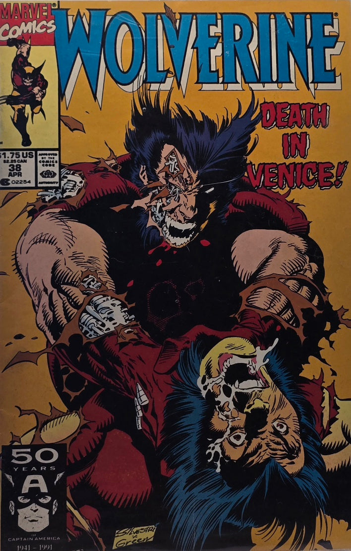 Wolverine #38 (Marvel Comics, April 1991) — Death in Venice! — Marc Silvestri & Green