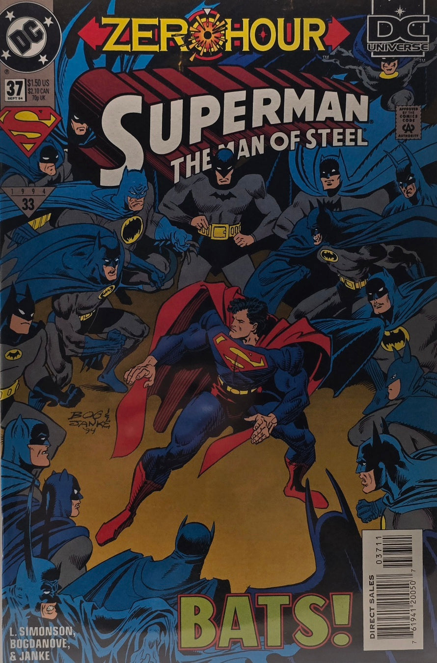 Superman: The Man of Steel #37 — "Bats!" — Zero Hour Tie-In (DC Comics, September 1994) — Simonson, Bogdanove & Janke