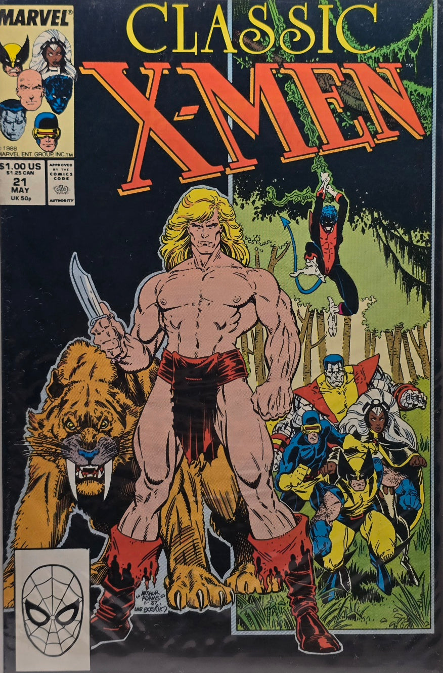 Classic X-Men #21 — Ka-Zar & Zabu — Direct Edition (May 1988)