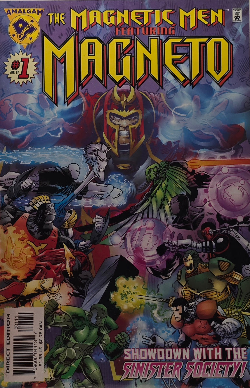 The Magnetic Men Featuring Magneto #1 — "Showdown with the Sinister Society!" (Amalgam Comics, June 1997) — Direct Edition