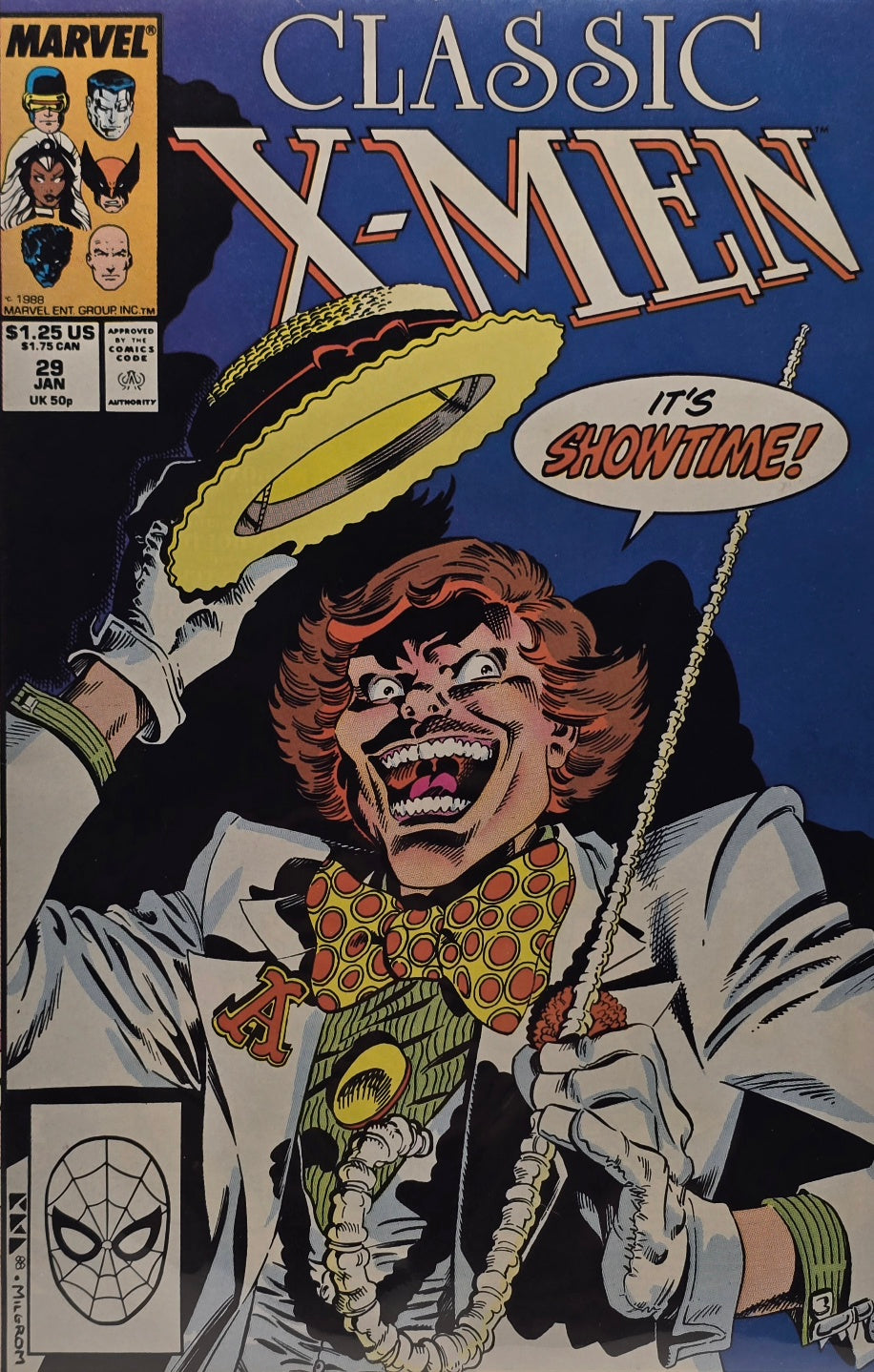 Classic X-Men #29 — It's Showtime! Arcade (January 1989)