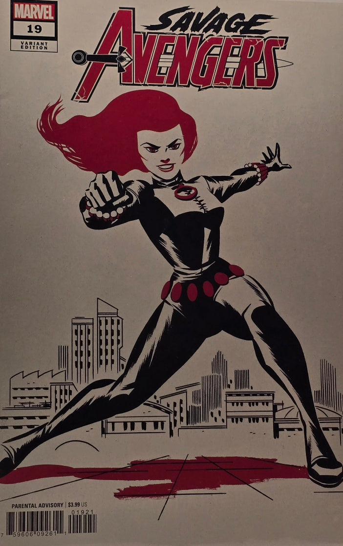Savage Avengers #19 — Variant Edition (Black Widow Retro Monochrome Cover — Marvel)